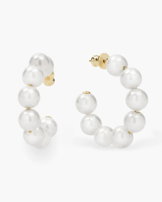 Life's A Ball Pearl Hoops